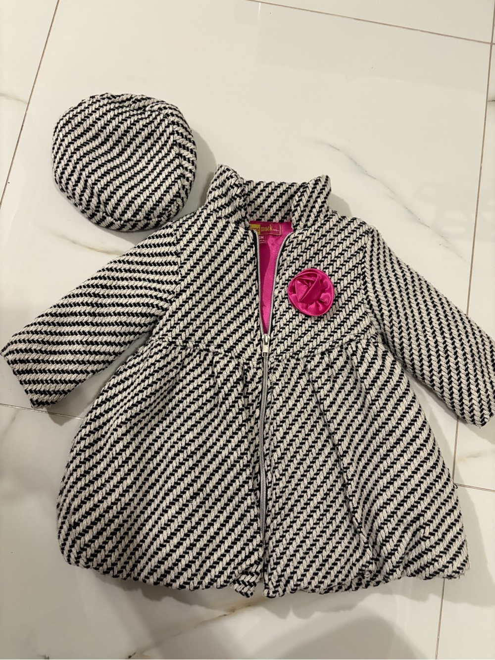 Penelope Mack baby girl pea coat with matching beret size 18months